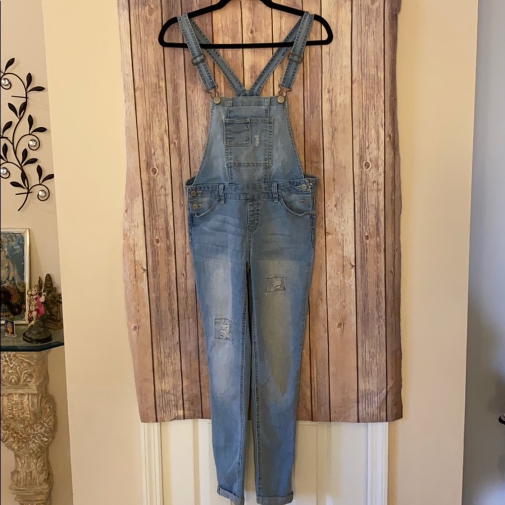 Justice cuffed Overalls for girls SZ 14